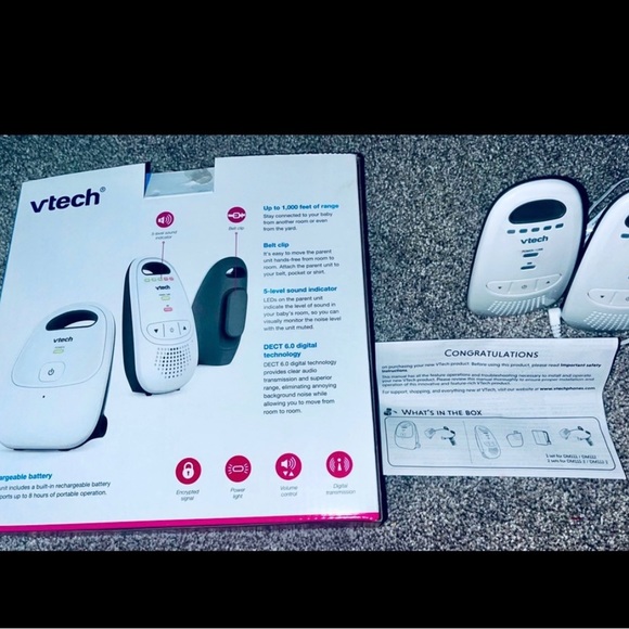 VTech DM112-2 DM111-2 Audio Baby Monitor 1000 ft of Digital Range 5-Level Sound - Picture 4 of 6